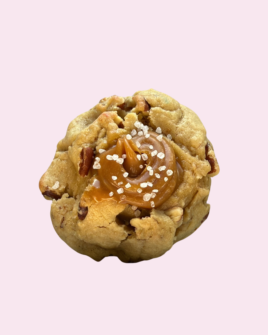 Pecan with salted caramel sauce